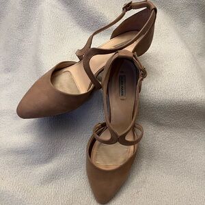 Alex Marie Brown T-Strap Heels
